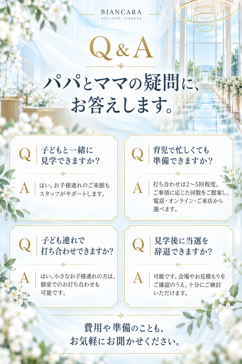 パパとママのウェディングについてのよくある質問。